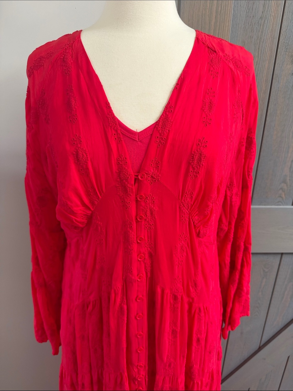 Johnny Was Bonnie Adenium Dress Red Size Large - Picture 6 of 9